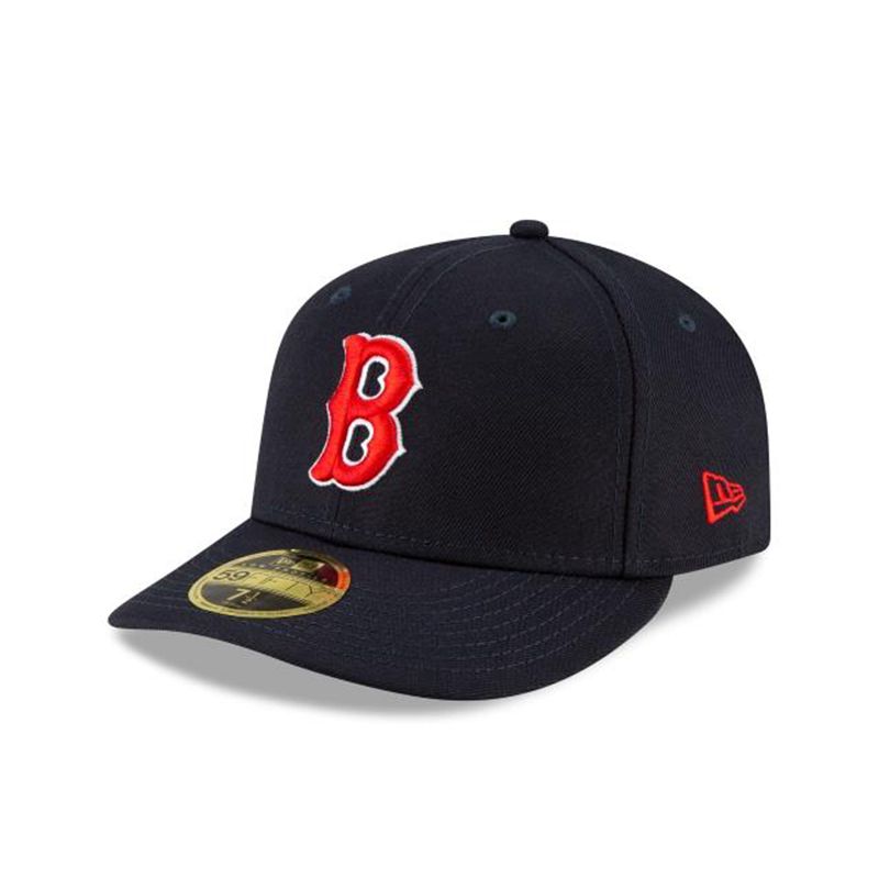 MLB Boston Red Sox Ligature Low Profile 59Fifty Fitted (COI6845) - Blue New Era Caps